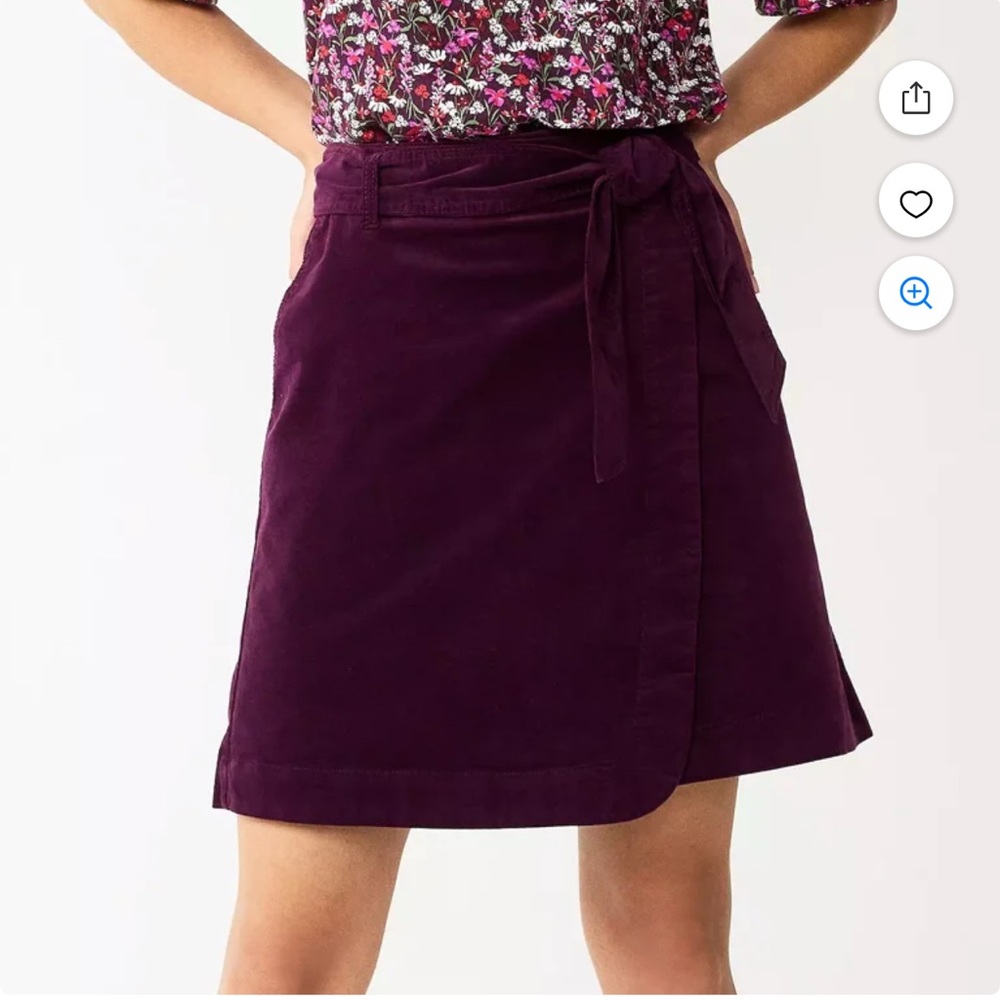 Draper James Women's Plum Tie Front Corduroy Mini Skirt - XXL